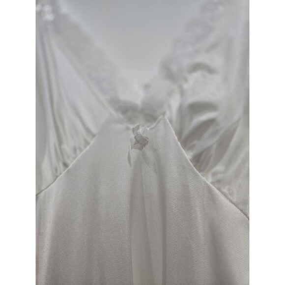 Vintage Beau-Trix White Maxi Slip Dress Woman Sz 40 white Nylon Romantic Lace - Picture 3 of 7